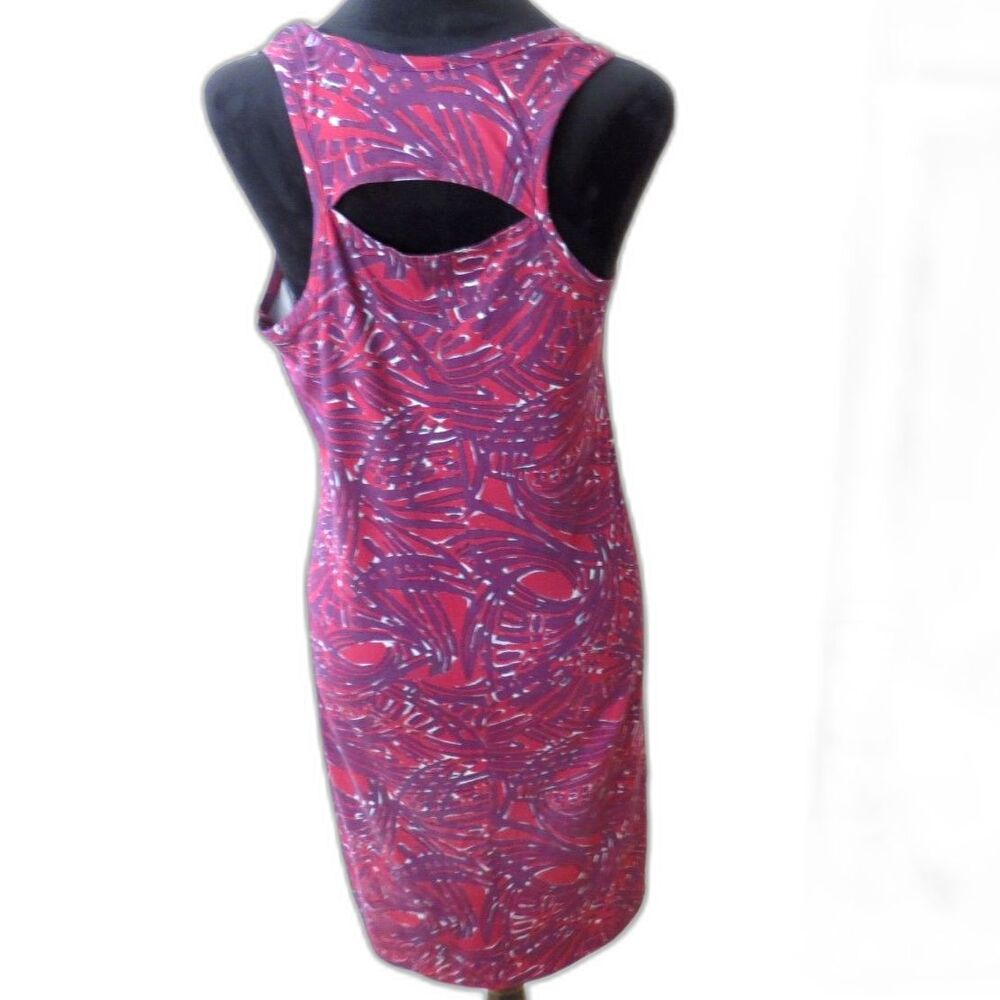 Woolrich Women's Athletic Patterned Tunic Dress Athleisure Wine/Purple S EUC - Picture 2 of 8